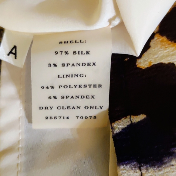 Ann Taylor Collections Cream and Black Animal Print Silk Dress - Size 12 - Picture 4 of 5